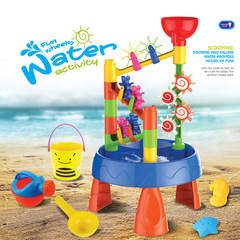 Bestselling Water Cart Funnel Beach Table Set Summer Beach Play Children's Toys 32PCS Color Box Overseas Version