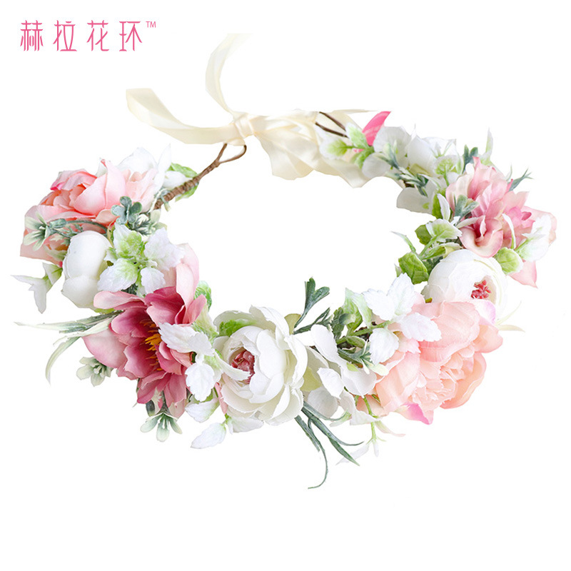 Hera joyería al por mayor de Corea fotografía nupcial tocado dulce Mori Garland foto princesa banda para el cabello guirnalda transfronteriza