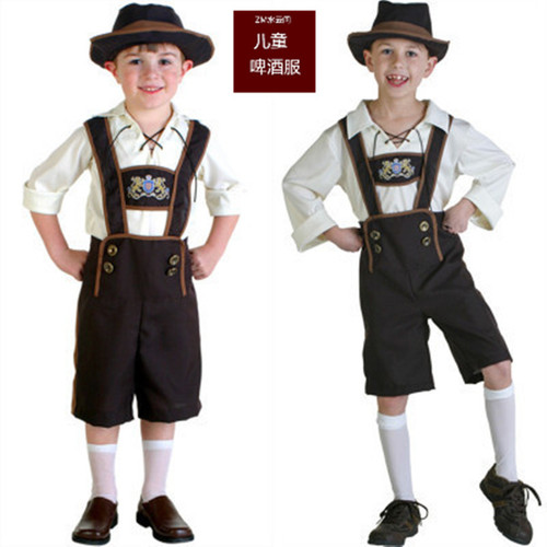 Halloween children's German beer costumes Children's performance costumes Men's cultural festival art performance costumes traditional costumes