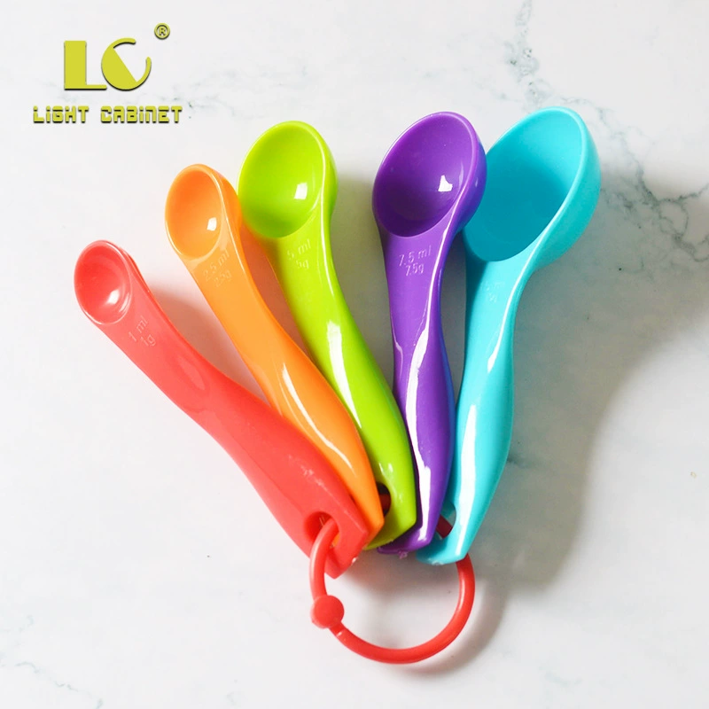 Set scaled, high quality measuring spoon, plastic key bag, 5 pieces, increased thickness