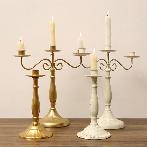 Nordic Iron Candle Holders, 3-Head and 5-Head Candle Holders, Household Dining Room Romantic Candlelight Dinner Atmosphere Decor, Wedding Prop