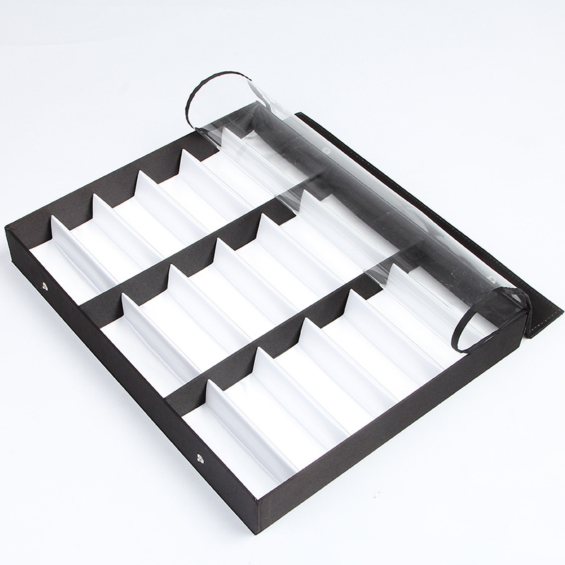 眼镜盒收纳盒 高档饰品盒 18付透盖眼镜盒展示盒厂家直销