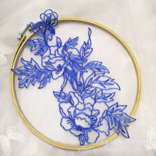 新款宝蓝色红色平绣对花刺绣花边婚纱礼服表演服辅料 蕾丝贴花diy