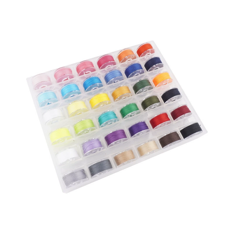 36 сетчатая Шпулька с шпулькой для ниток 36 цветов Высококачественные швейные нитки в штучной упаковке Шпульный костюм 36 цветов Нижняя линия шитья