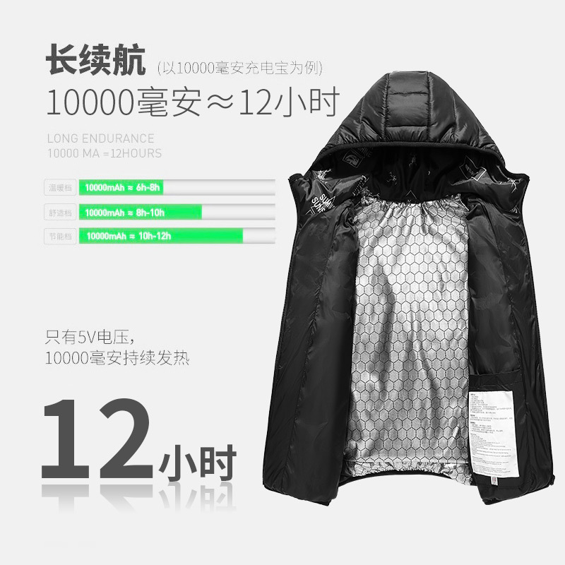 Fábrica en stock ropa de calefacción inteligente para niños Calefacción de carga USB niños y niñas abrigo invierno calefacción eléctrica ropa de algodón hombres