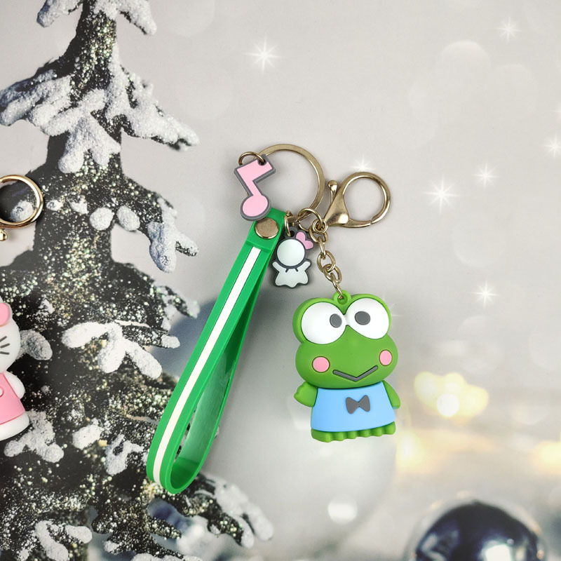 PVC de dibujos animados Sanliou rana KT gato muñeca llavero linda pareja bolso colgante pequeño regalo creativo