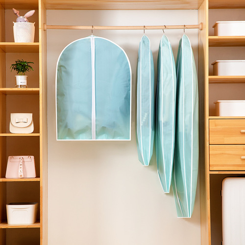 Thickened clothing dust cover, clothing storage three-dimensional suit bag EVA transparent waterproof coat suit storage cover