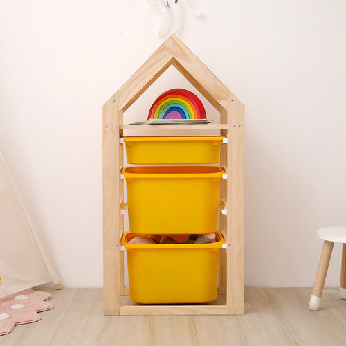 Children's toy storage rack, kindergarten multi-layer storage cabinet, solid wood household item rack, organization and classification storage rack