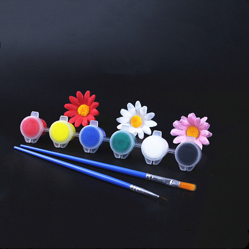3ml 6 colors 2 brushes acrylic paint canvas paint children's painting diy paint vinyl doll plaster graffiti