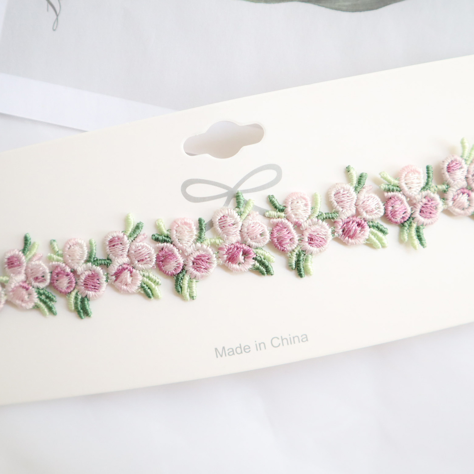 Mori chica joyería melocotón Rosa encaje bordado flor cuello Correa collar gargantilla collar clavícula cadena Collar para mujeres