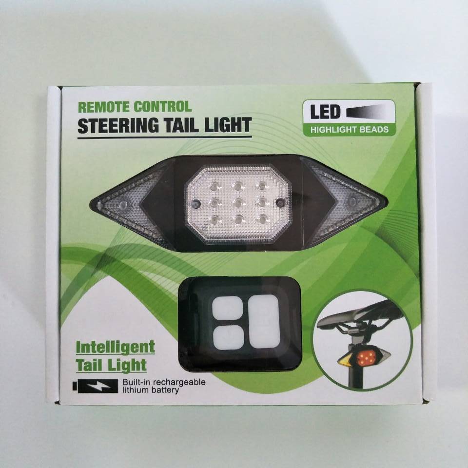 USB recargable bicicleta luz de giro control remoto inalámbrico bicicleta luz trasera faro bicicleta de montaña dirección Luz de montar