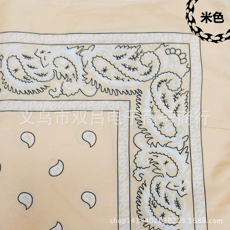Square Bandana (Yiwu) Harajuku Printed, Imitation Cotton, 54 cm, Hip-Hop Headscarf