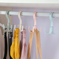 Multi-functional Home Use Rotating Four-Claw Hook: Non-Drill Plastic Tie Hanger for Wardrobes and Bags, Ideal for Storage—Factory Supplier