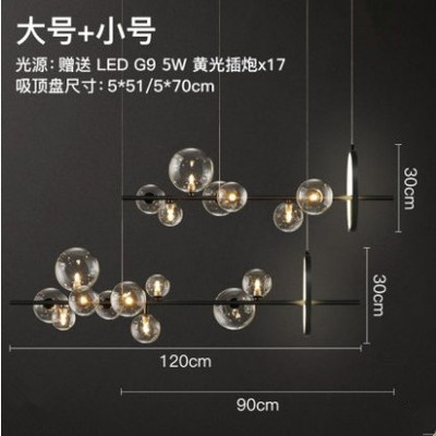 Nordic restaurante creativo moderno minimalista bar recepción tienda de ropa diseñador comedor de cristal Lámpara decorativa