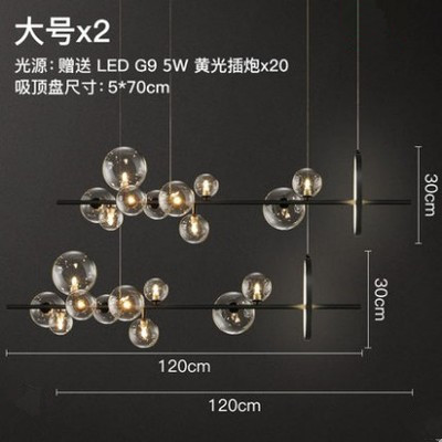 Nordic restaurante creativo moderno minimalista bar recepción tienda de ropa diseñador comedor de cristal Lámpara decorativa