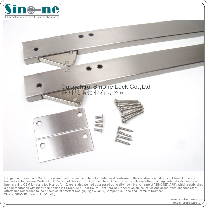 欧美标不锈钢隐藏式 暗藏平行顺位器 开门器防火门