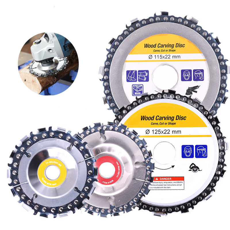 木工链条锯片4寸角磨机开槽锯片4.5寸5寸木工电油锯链条盘切割片