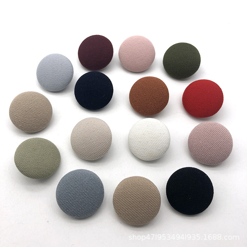 Round Fabric-Covered Buttons for Women's Cashmere Blazers, Chiffon Buttons, Fabric-Covered Buttons, Versatile Clothing Shirt Buttons, Color-Blocking