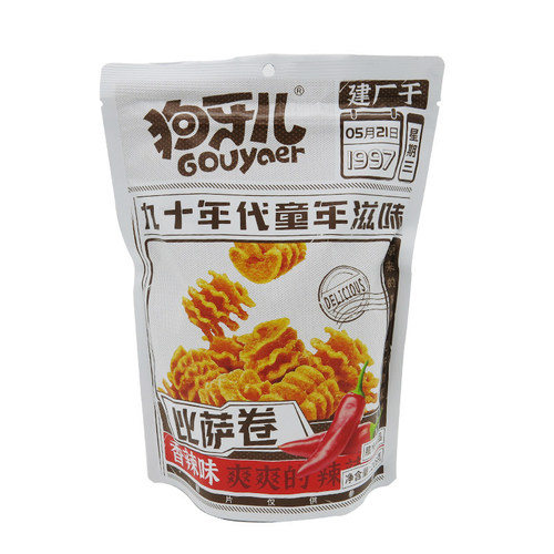 Dog Tooth Pizza Roll Snack Large Packaging Fried Rice Crisp Leisure Snack Food Octopus Burn Spicy Tianjin Specialty