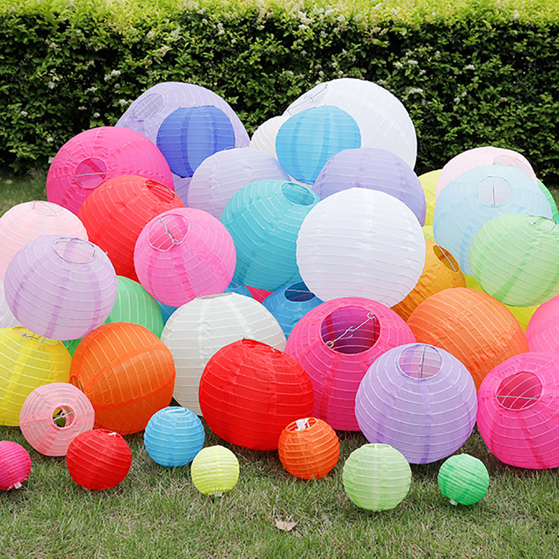 Cloth lantern outdoor lantern round waterproof foldable decoration printable luminous mid-autumn festival lantern sun protection wedding