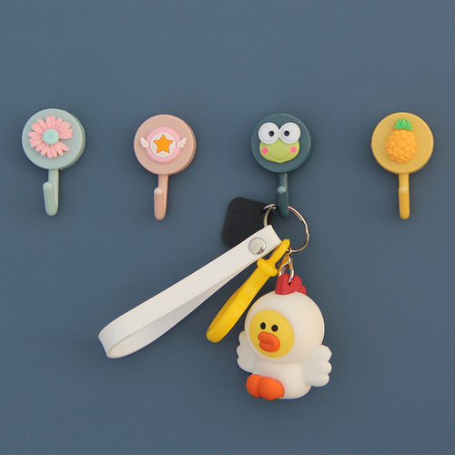 Creative cute cartoon small hook strong traceless ins small hook without punching home kitchen door wall sticker wall hanging