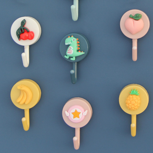Creative cute cartoon small hook strong traceless ins small hook without punching home kitchen door wall sticker wall hanging