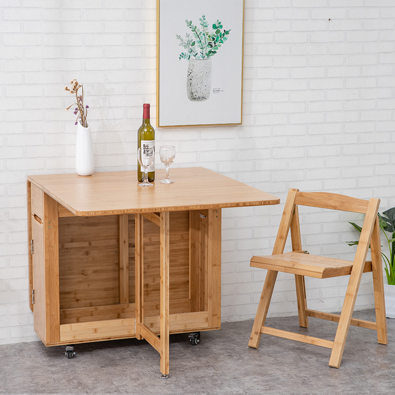 Mesa de comedor plegable y retráctil para espacios pequeños, multifuncional - Mayorista