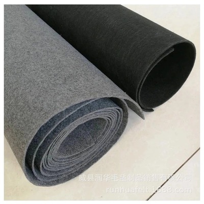 隔音阻燃隔热毛毡汽车内饰用毛毡黑色针刺无纺布深灰中灰色无纺布