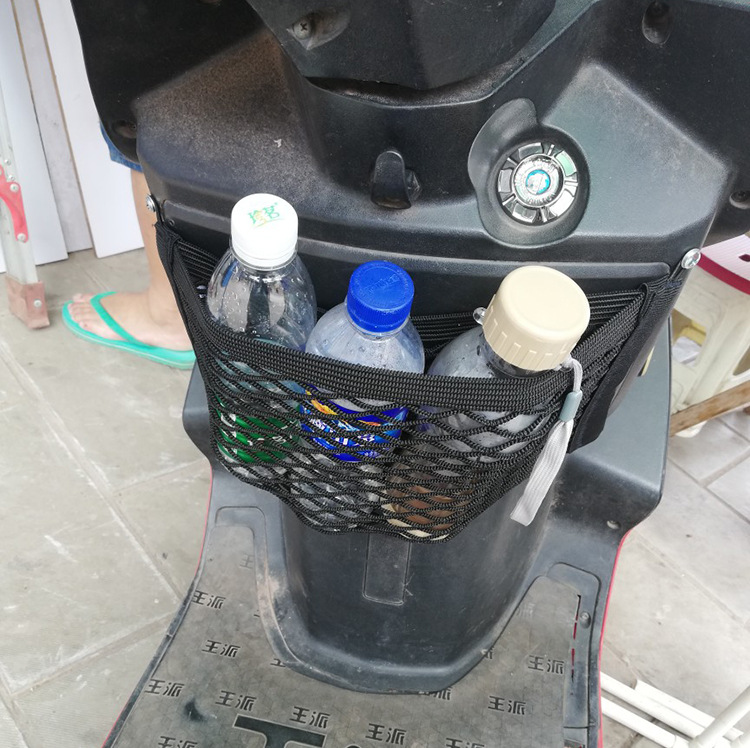 Becerro coche eléctrico M1 bolsillo de red de almacenamiento Aimai Yadi tortuga rey coche delantero coche azul bolsa de almacenamiento cesta de modificación de artículos diversos