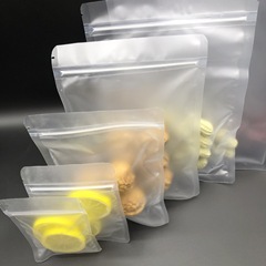 Transparent packaging bag flat bottom ziplock bag biscuit food bag clip chain seal bag frosted bone bag seal bag thickened