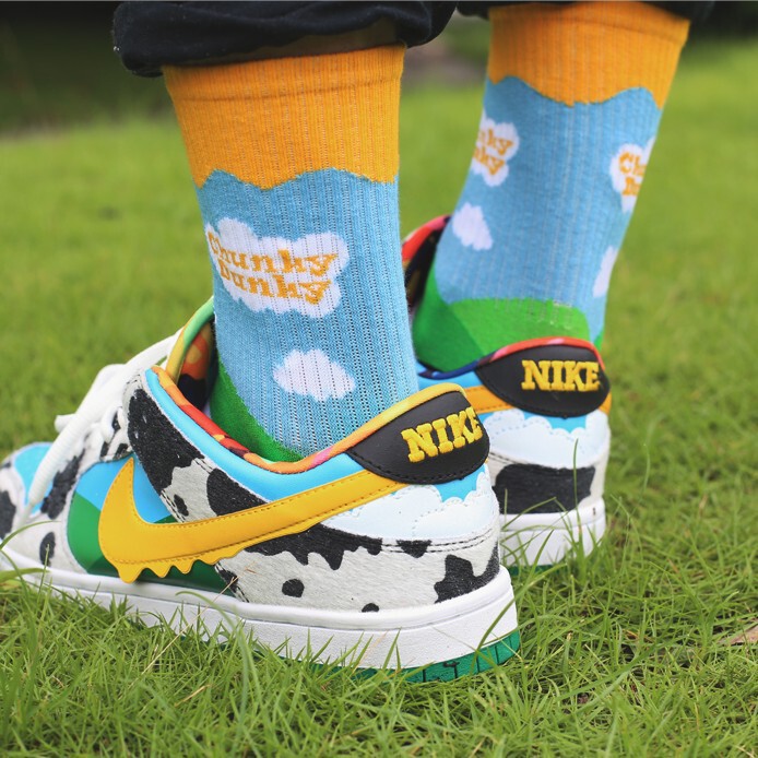 Autumn New DUNKSB blue sky white clouds socks low-top AJ1 Cow ice cream AF1 Air Force No. 1 sports tide
