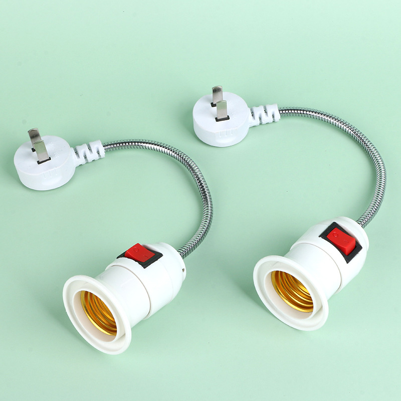 Portalámparas E27 con Cable, Base Flexible con Interruptor, para Bombillas E27, Fabricante Transfronterizo