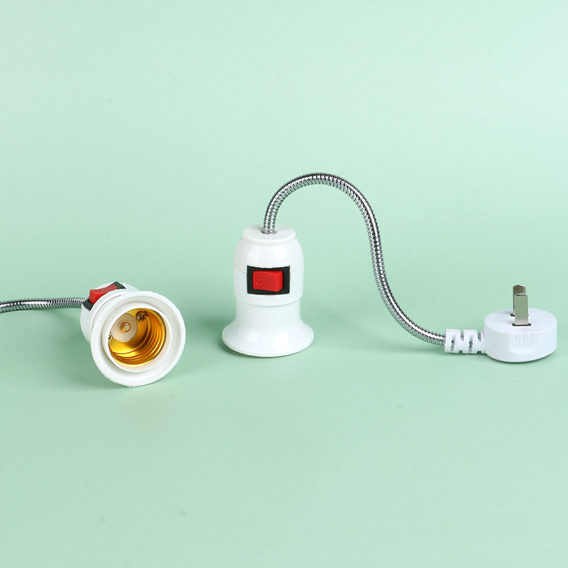 Portalámparas E27 con Cable, Base Flexible con Interruptor, para Bombillas E27, Fabricante Transfronterizo