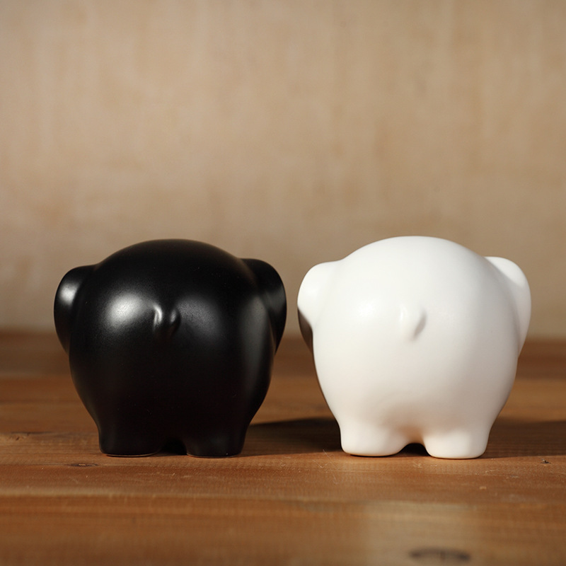 Creativo zakka cerámica elefante decoración artesanía de cerámica moderna decoración del hogar Decoración al por mayor