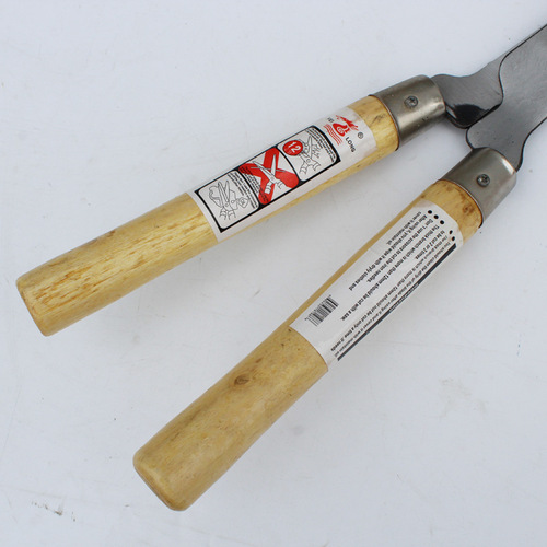 Garden agricultural tools thick branch hedge scissors large head wooden handle hedge pruning shears gardening lawn shears