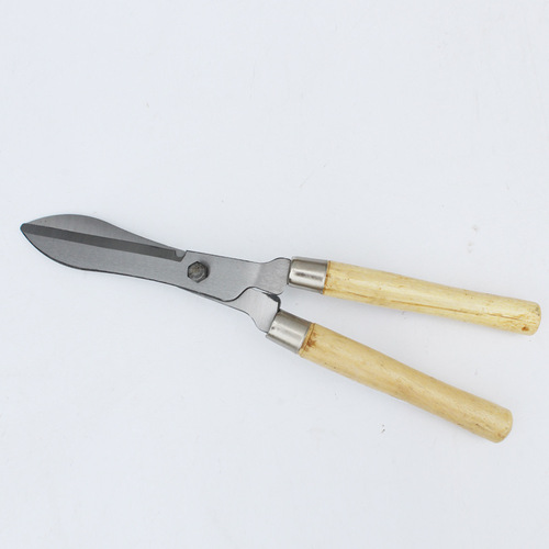 Garden agricultural tools thick branch hedge scissors large head wooden handle hedge pruning shears gardening lawn shears