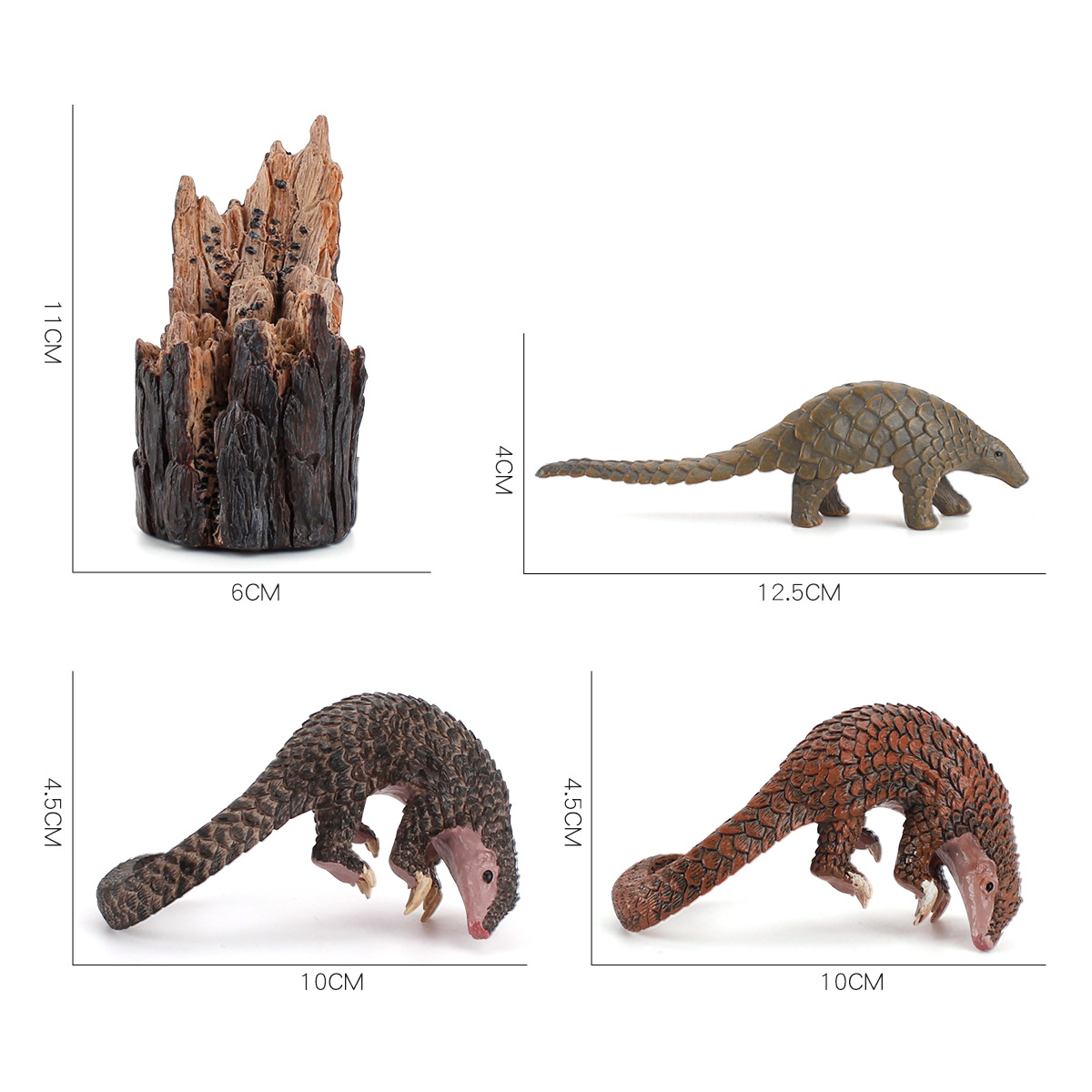 Transfronterizo Nueva simulación bosque animal pangolín modelo sólido pangolín escalada árbol pila creativa artesanía adornos