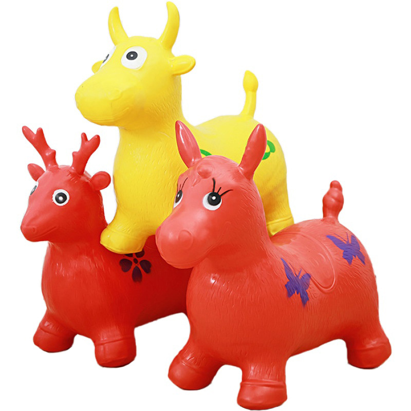 Caballo inflable grande y colorido para niños, caballo inflable reforzado y a prueba de explosiones, artículo de venta al por mayor.