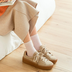 Spring and Autumn Women's Medium Calf Socks Ins Trendy Socks Fashion Solid Color Cotton Socks Casual Sports Socks Factory Wholesale