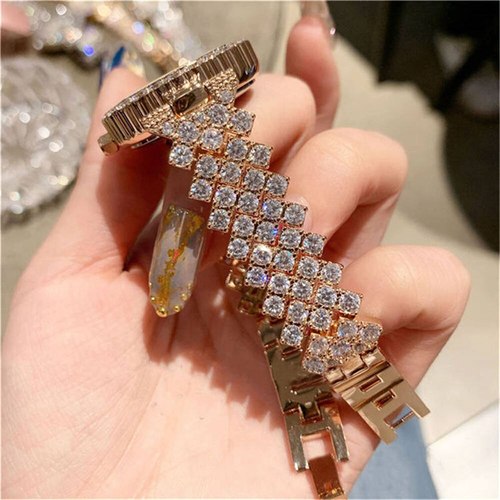 Fashionable luxury diamond-encrusted British watch + double-layer diamond bracelet 2pcs/set Exquisite gifts factory direct sale