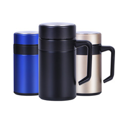Integrated thermos cup for tea, office tea cup with handle, tea drain for men and women, business gift cup with printed LOGO