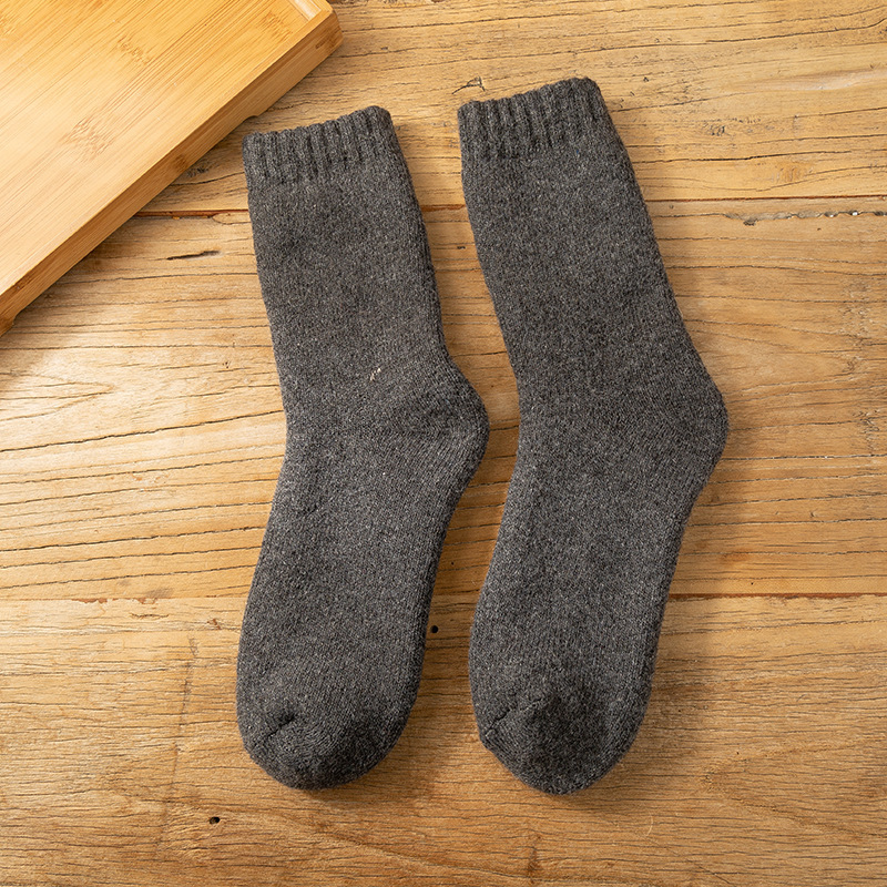 1 par de lote súper gruesos calcetines de lana de invierno cálido grueso calcetines de lana hombres forrado de lana gruesa Terry calcetines al por mayor