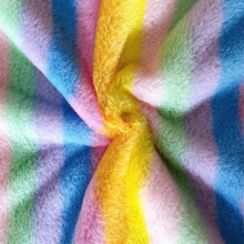 现货 彩虹条纹兔毛 个性服装 玩具面料 厂家直销