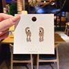 Silver needle, earrings, fashionable accessory, silver 925 sample, internet celebrity