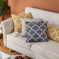 Hand-knotted Home Throw Pillow Cushion Cover Dyeing Strips Machine Woven Pillow Cover American Style Living Room Sofa Cushion Decor