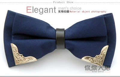 Metal tributarous tie men's Korean version of the formal dress party collar polyester silk leisure collar flower wholesale
