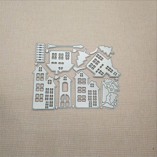 Cutting knife mold village collection house carbon steel embossed knife mold DIY handmade mold scrapbook etching knife mold
