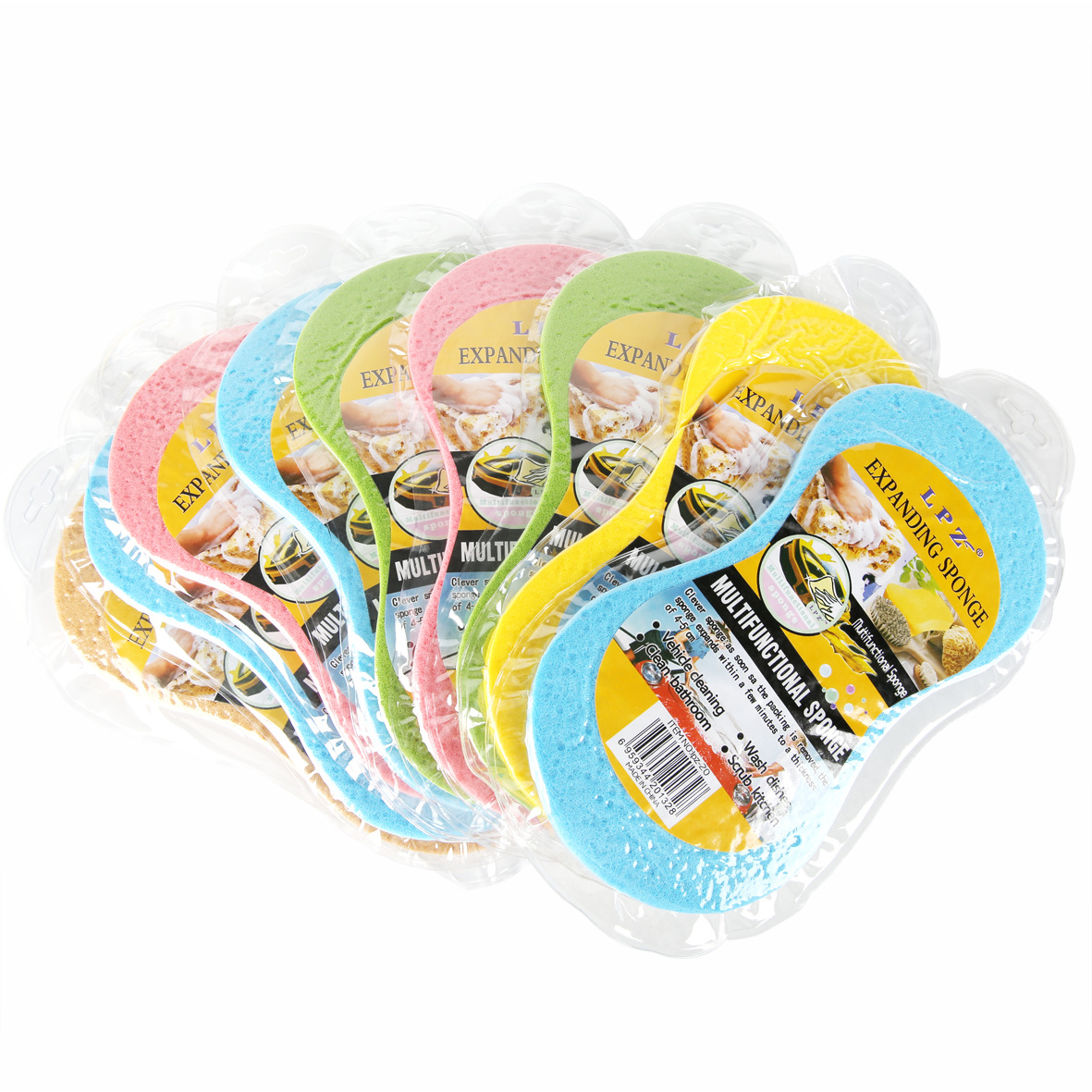 深圳厂家供应乱孔沐浴海绵清洁海藻棉洗澡海绵波浪洗车块抗菌