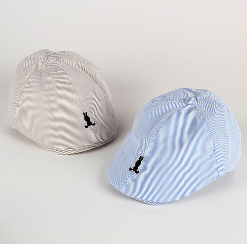 Foreign trade new product solid color striped embroidered figurine children's beret baby hat wholesale dropshipping