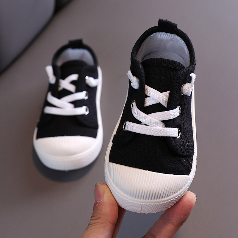 Children's Canvas Shoes Spring and Summer Boys Casual Shoes Non-slip Girls' Cloth Shoes Solid Soft-soled Cloth Shoes Kindergarten Shoes